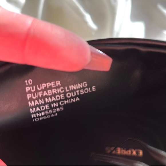 Express Black Leather Buckle Heeled Ankle Boots, size 10. New with Tags! - Picture 6 of 8